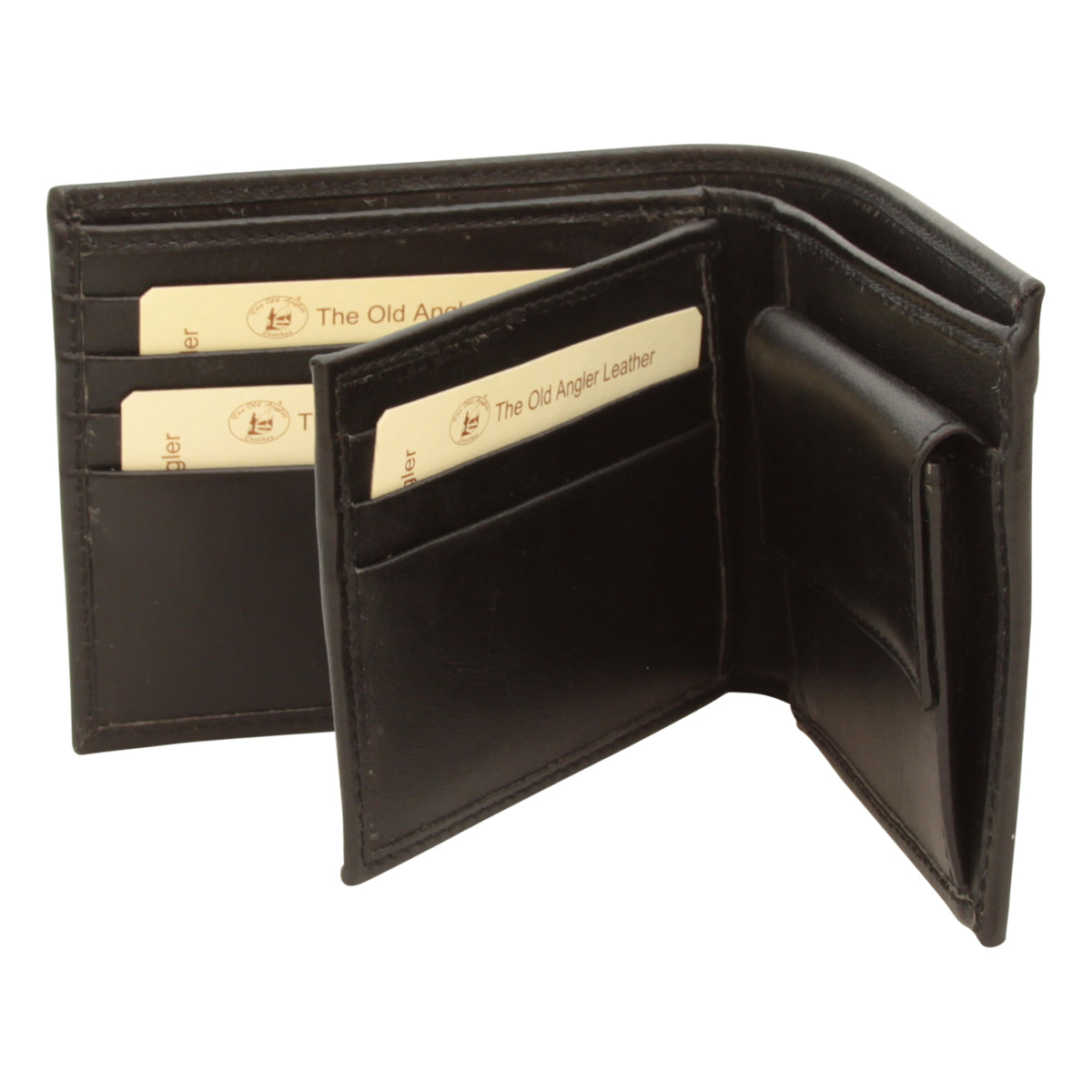 Leather bifold wallet - black with RFID